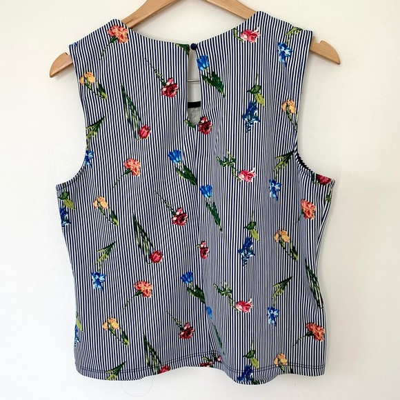 Jules & Leopold Striped Floral Tank Blouse - Picture 4 of 7